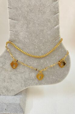 Toptan Altın Renk Anahtar Deliği Kalp Model Asansör Ve Singapur Zincir Çelik Halhal - 3235 7 01a5d5d37b8340d799e03340496e3806