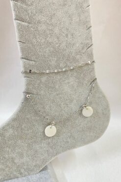 Wholesale Silver Color Round Mother of Pearl Model Singapore And Ball Chain Steel Anklet - 3266 8 14ca5067e8d84e0b8a427e821cd6a34e