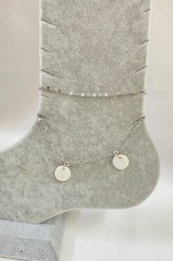 Wholesale Silver Color Round Mother of Pearl Model Singapore Ball Chain Steel Anklet - 3266 9 5201b42b9f134a14bad604723c6c5cb0