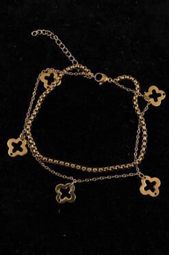 Toptan Altın Renk Van Cleef Model Arnavut Ve Sf Zincir Çelik Halhal - 3238 7 65eaf4495c5143edb0e98e26ca4ee637