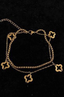 Toptan Altın Renk Van Cleef Model Arnavut Ve Sf Zincir Çelik Halhal - 3238 6 7555827c07c44efdaaf978d982b142d4