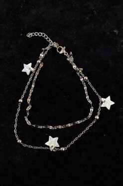 Toptan Gümüş Renk Yıldız Sedef Model Singapur Ve Top Zincir Çelik Halhal - 3267 7 805b79975e2f46eca7c5070e89823085