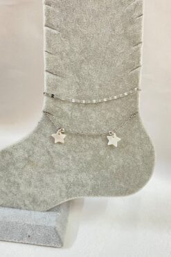 Toptan Gümüş Renk Yıldız Sedef Model Singapur Ve Top Zincir Çelik Halhal - 3267 5 995e0556e8db40d49c7829486672f1ab