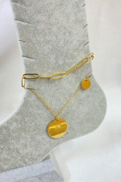 Toptan Altın Renk Pullu Model Ataç Ve Sf Zincir Çelik Halhal - 3252 7 c3684b62ee3f486cad989563fcb3a5ad