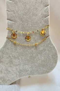 Wholesale Gold Color Heart Model Ball And Singapore Chain Steel Anklet - 3295 6 107deba3b9b840068bf70cd9f6ac042f