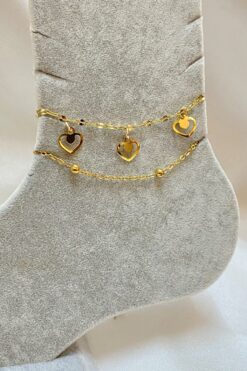 Wholesale Gold Color Heart Model Ball And Singapore Chain Steel Anklet - 3295 7 6df1ac05d7864b8bb0d991f767f26fdd
