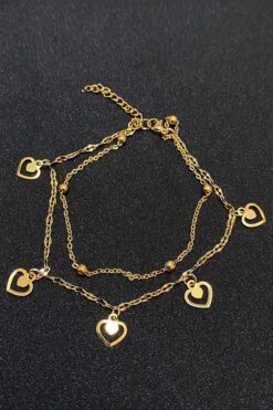 Wholesale Gold Color Heart Model Ball And Singapore Chain Steel Anklet - 3295 5 caefdb521bf5455cb235d6ee0b214918