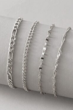 Bracelet spirale combiné couleur argent en gros, 10 pièces, anneau, cœur, collier, manchette, bracelet arête de poisson chenille - 3290-6 ea514226e65f4b18a797e96afeebd68e