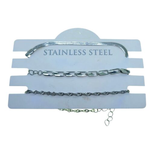 Bracelet en acier combiné spirale trombone italien couleur argent en gros - 3326