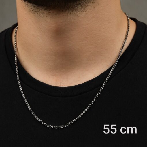 Großhandel Silber Farbe Dünne Doc Unisex Stahl Halskette-3365