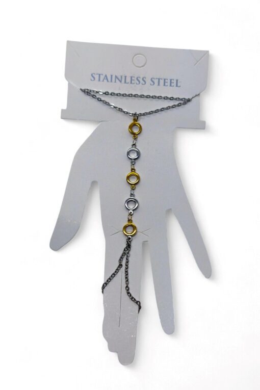 Wholesale Silver Color Yellow White Round Steel Shahmaran - 3526