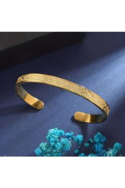 Großhandel Goldfarbenes Ayetel Kursi Armband Edelstahl Unisex Verstellbares Stahlarmband - 3392 5 42b3a284ed57469abcca76b53f999857