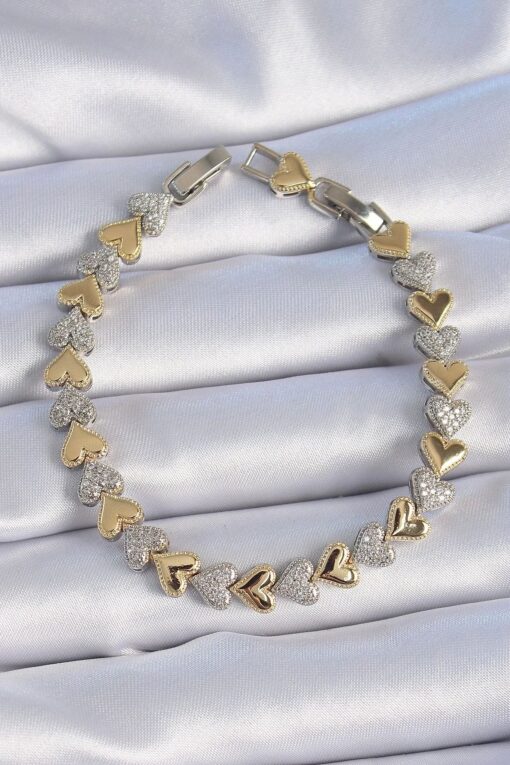 Großhandel Gold Silber Farbe Herz Modell VIP Serie frauen Stahl Armband-3385