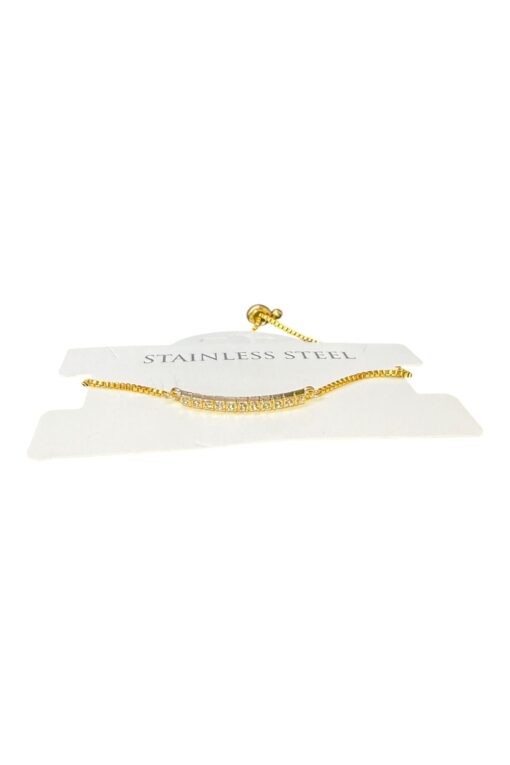 Bracelet en acier couleur or avec barre d'ascenseur - 3588