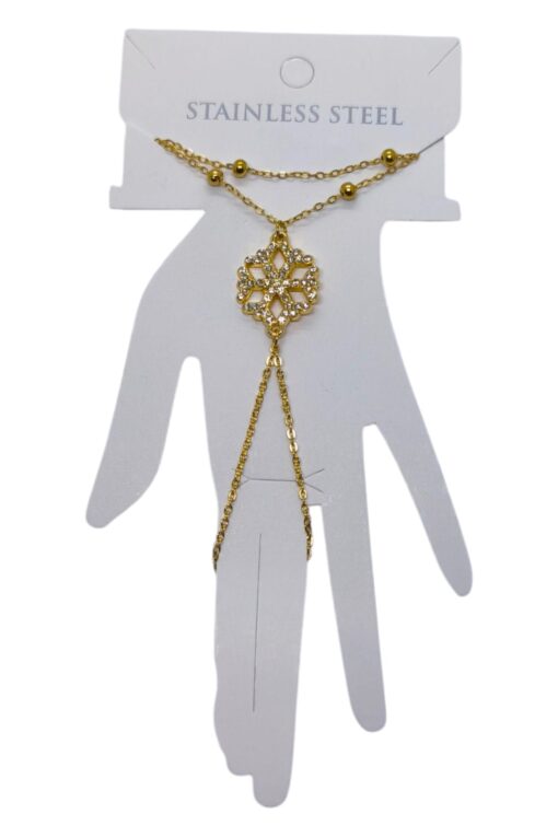 Pendentif flocon de neige doré en acier Shahmaran - 3572