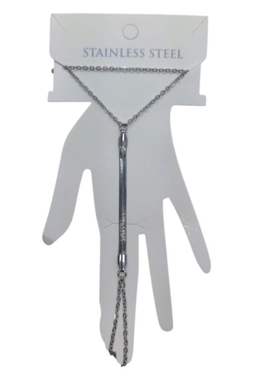 Shahmaran en acier italien couleur argent en gros - 3545