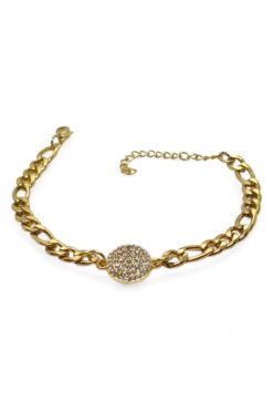 Bracelet en acier rond blanc couleur or, modèle Shawin, vente en gros - 3672