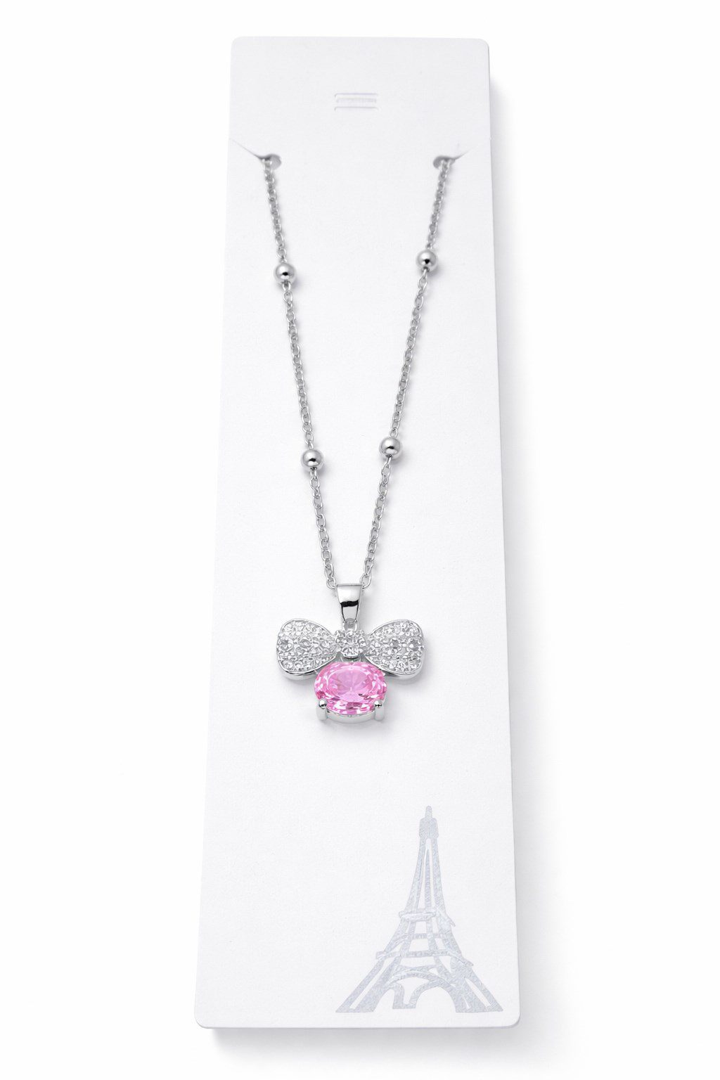 Toptan Gümüş Renk Pembe Fiyonk Model Top Zincir Çelik Kolye - 3855 3 Toptan Gümüş Renk Pembe Fiyonk Model Top Zincir Çelik Kolye - 3855 - Görsel 3