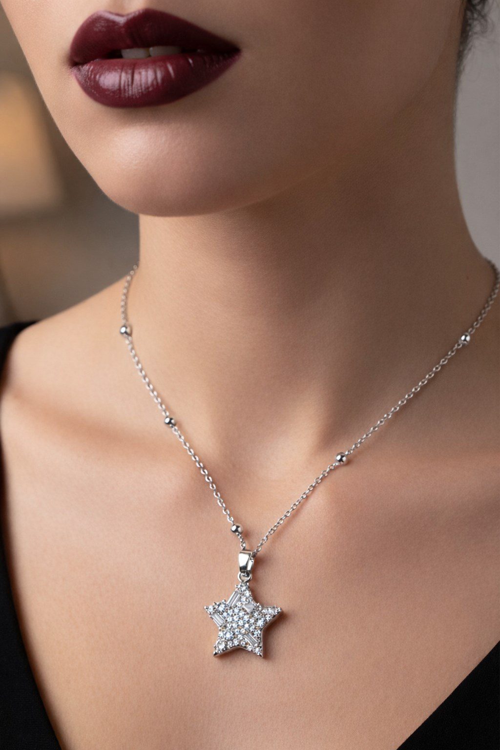 Toptan Gümüş Renk Yıldız Model Top Zincir Çelik Kolye - 3856 2 Toptan Gümüş Renk Yıldız Model Top Zincir Çelik Kolye - 3856 - Görsel 2