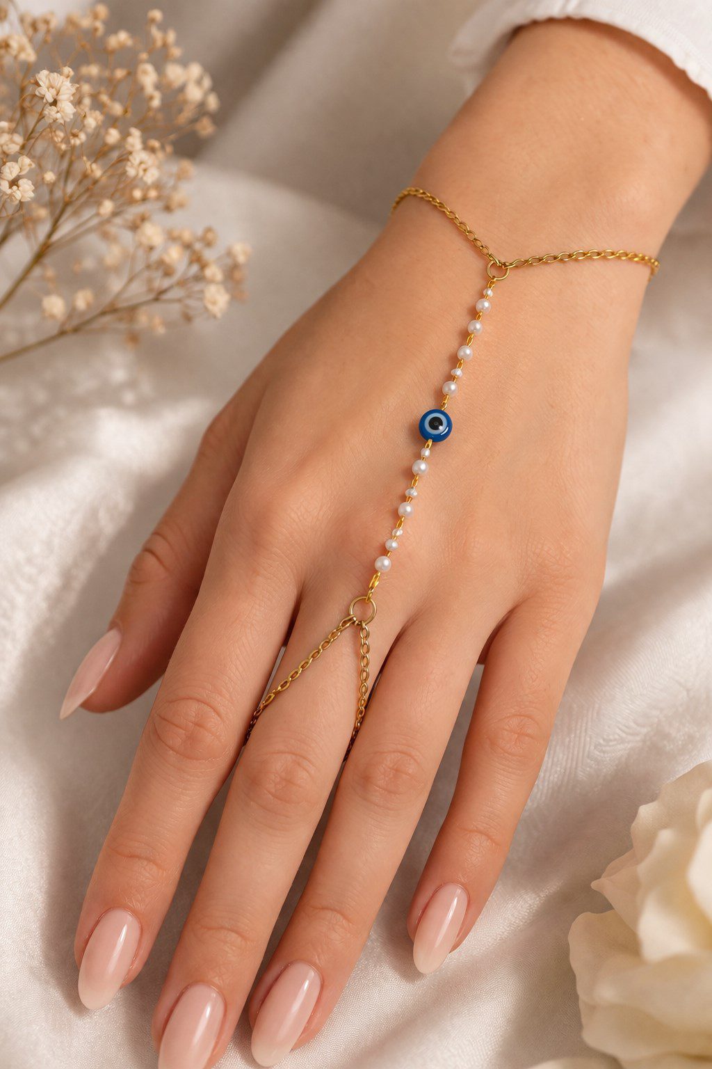 Toptan Altın Renk Göz İnci Çelik Şahmeran - 3872 1 Toptan Altın Renk Göz İnci Çelik Şahmeran - 3872