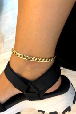 Wholesale Mesh Chain Thick Anklet Gold