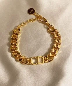 Оптовая продажа женский золотой Cd Letter Christian Dior модель толстый браслет-цепочка золотой цвет