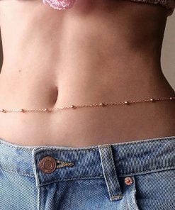 Toptan Kadın Made For Belly Küçük Toplu Bel Zinciri Vücut Takısı Rose