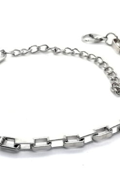 Bracelet chaîne cubique plaqué argent en gros