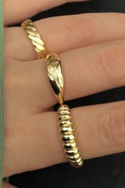 Großhandel Frauen 3's Gold Ring Set