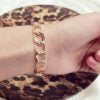 Bracelet double chaîne de luxe en or pour femme, vente en gros