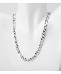 Wholesale Cuban Stainless Thick Cadena Force Chain Silver Color