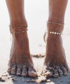 Toptan Beach Minik Pullu Toplu Zincir Halhal 4'lü Gold