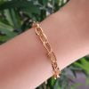 Wholesale Gold Plated Elegant oval rectangle Chain Bracelet