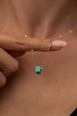 Wholesale Women's Basement Blue Bead Model Bulk Gold Plated Italian Necklace