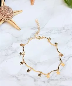 Wholesale Gold Plated Star Motif Anklet