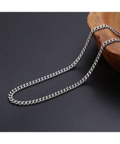 Toptan Kaliteli Gümüş Modeli cadena Unisex Bakla Kuban Salaş Zincir 70 Cm