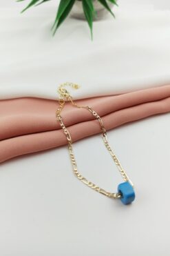 Wholesale Nostalgia Blue Bead Anklet