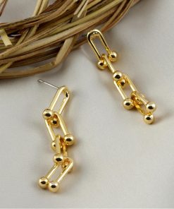 Wholesale Stylish Women Gold Plated Bulk Thick Chain Tiffany Blanca Earrings