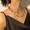 Großhandel Mode Silber Farbe Multilayer Halskette Punk Trendy Choker Halskette