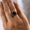 Wholesale Black Color Adjustable Smiley Face Knight Ring