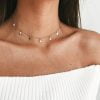 Wholesale Gold Color Geometric Star Pendant Gold Chain For Women Necklace Chokers For Women