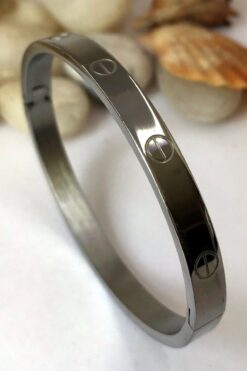 Toptan Unisex Kartier %100 Çelik Kelepçe Bileklik Gümüş Renk 5 6302d74c3ead472e820d1180503eafe8