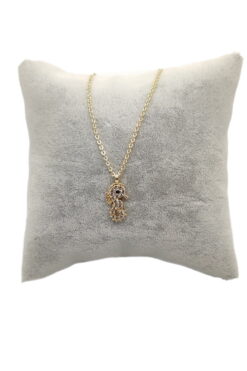 Großhandel Gold Farbe Zirkon Stein Halskette Einzelne Sea Horse Halskette