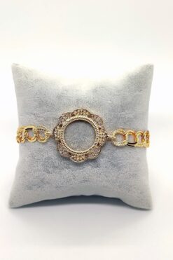 Großhandel Gold Farbe Zirkon Stein Viertel Gold Set frauen Armband Rahmen 533