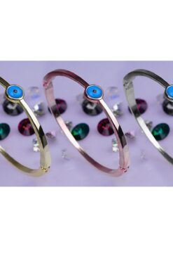 Bracelet manchette en pierre anti-mauvais œil, couleur mixte, vente en gros, 758