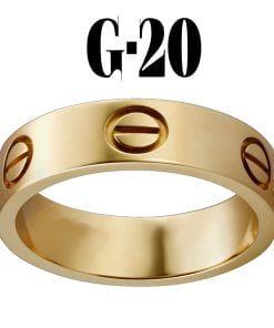 Toptan Kartier Düz Yüzük Gold Renk 20 Numara