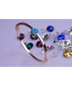 Großhandel Rose Farbe böse Auge Stein Manschette Armband 756