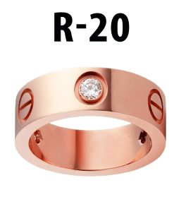 Toptan Kartier Taşlı Yüzük Rose Renk 20 Numara