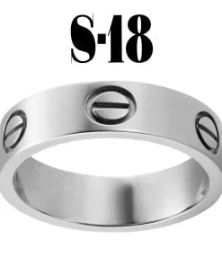 Wholesale Kartier Plain Ring Silver Color 18 Number