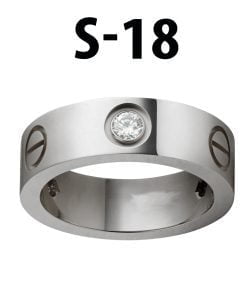 Großhandel Kartier Stein Ring Silber Farbe Nummer 18